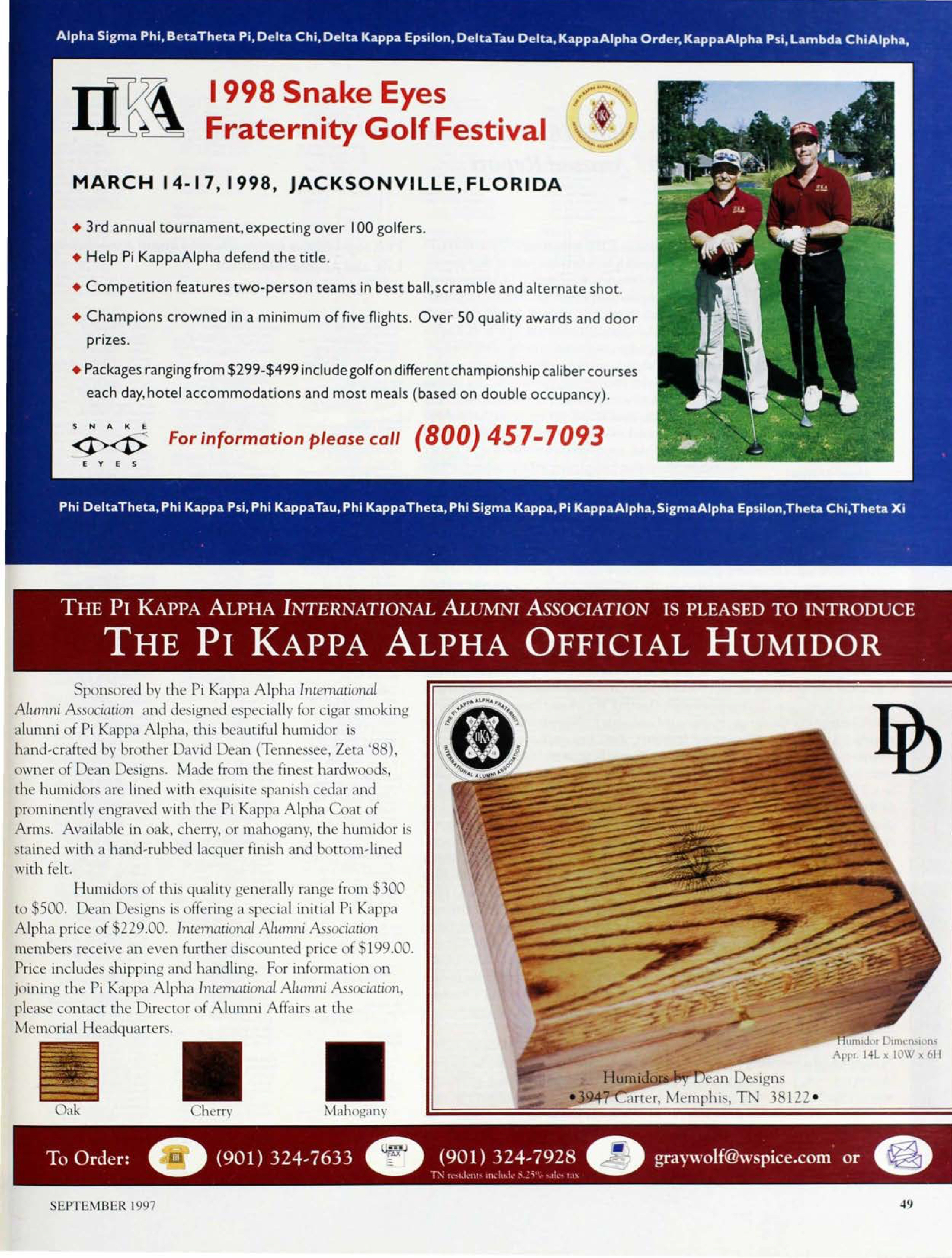 Pi Kappa Alpha 1998 Snake Eyes Fraternity Golf Festival